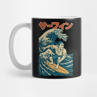 Surf Samurai Ukiyo-e Style Design Mug